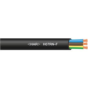 Hilark Cable Tech Câble H07RN-F 3x2,5 Mm² - Câble Chantier Extérieur Robuste 15m Noir, 100% Cuivre