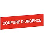 Etiquette autocollante 'coupure d'urgence' - pour coffret 'bris de glace'