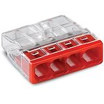 Borne WAGO 2273 - 4 x 0 5 à 2 5mm² Transp. / Rouge