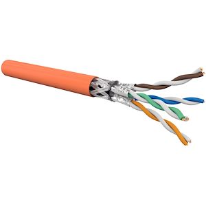 Redstar24 Câble Installation CAT 7 50m - Cuivre Pur S/FTP LSZH - 10 Gbit/s - Gigabit Ethernet - 1000 MHz - Sans Halogène - Orange