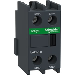 Schneider Electric - LADN20 - TeSys D - Bloc Contacts Auxiliaires Frontaux 2f 0o Bornes Vis Etriers 00002038388