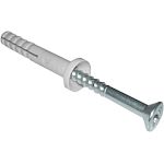 Cheville à frapper PZ D= 6 x 40 mm avec collerette plate renforcée et vis (