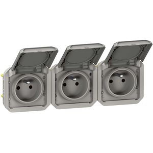 LEGRAND Plexo New 069682L Cadre Support Encastré Pièces Humides Avec Griffe Expansion - Gris
