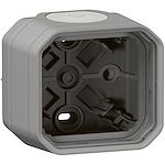 Boîtier saillie 2 embouts à membrane 1 entrée 1 poste Plexo gris