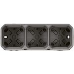 Boîtier saillie à embouts 3 postes horizontaux et verticaux Plexo gris