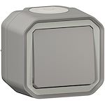 Poussoir NO Plexo complet  en saillie gris