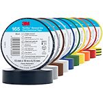 Temflex 165 Ruban isolant élec. 15mm x 10m ép.0 15mm Multicolore Pack de 10