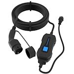 Câble de charge IRVE monophasé avec boitier 10A - 5 mètres mode 2 noir avec