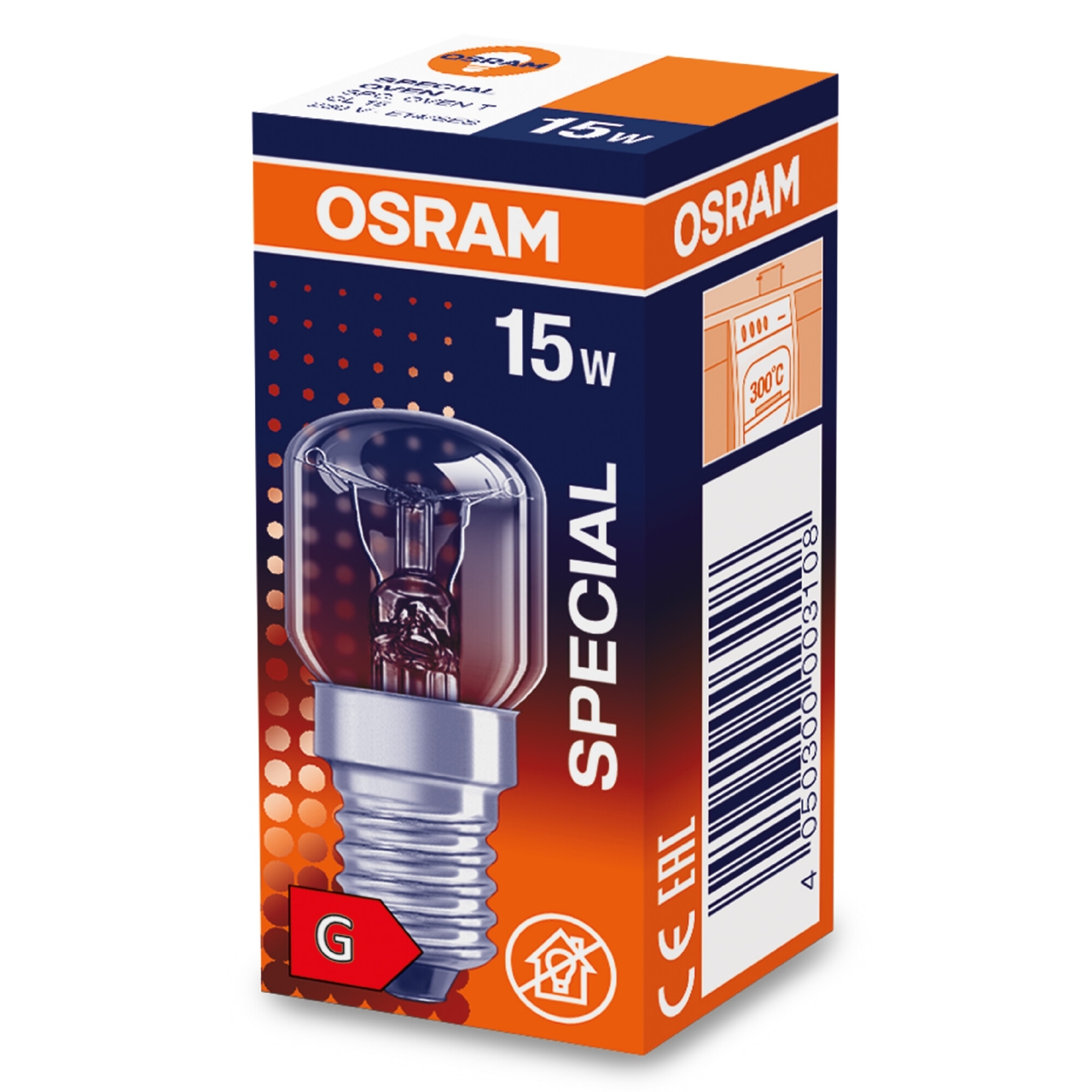 Ampoule Incandescent OSRAM E14 15W 85LM Mini pour Fours • IluminaShop France
