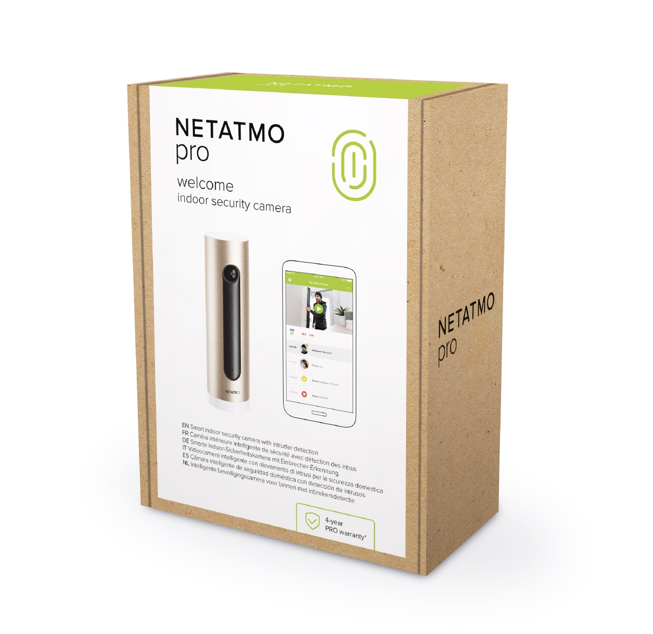 Netatmo NSC-PRO, Caméra Intérieure Intelligente Netatmo connectée Full HD  alu/or