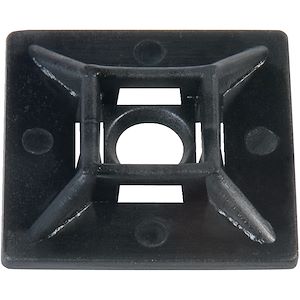 Embase adhésive et à visser 19.5 x 19.5 x 5.3 mm noire UV (x 100)