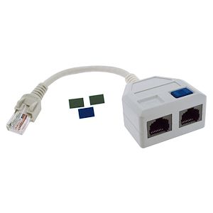 Gigamedia C2XUETH568, Doubleur UTP non blindé, Ethernet / Ethernet 568  avec cordon