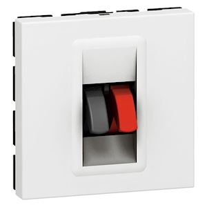 Blanc méca seul prise haut-parleur 2 sorties rouge 2 mod noir Schneider Electric NU348618 Unica 