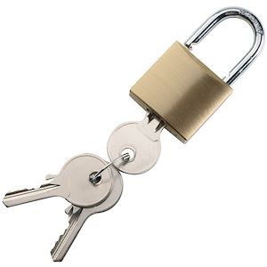 Cadenas à clé en laiton 30 mm livré avec 3 clés