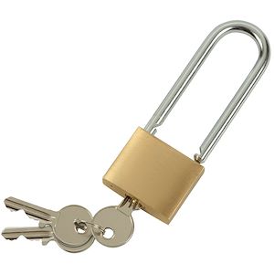 Cadenas à clé en laiton anse haute 40 mm livré avec 3 clés