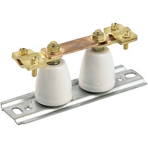 Barrette de coupure haute avec isolant porcelaine platine métallique