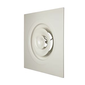 Aldes 11052248, Bouche d'extraction murale ou plafond blanc RAL9010 30% en  aluminium D200
