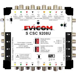 Evicom SCSC9208U, Commutateur universel 9 câbles 8 sat. + terrestre, 8  sorties