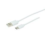 Cordon USB 2.0 - A M / C M - 3A - 480 mbps - blanc - 2m
