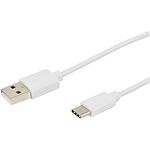 Cordon USB 2.0 - A M / C M - 3A - 480 mbps - blanc - 2m