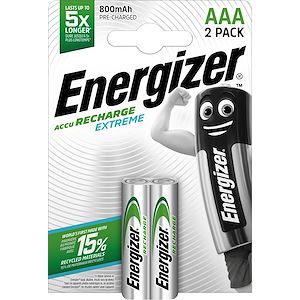 Energizer france PILERECHARGE.AAA800MAHX2, Piles Rechargeables Energizer  Extreme AAA/LR3 800 MAH pack de 2