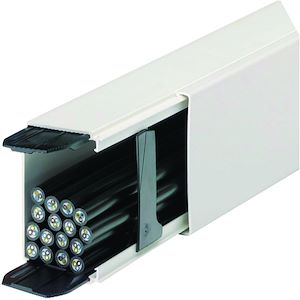 Goulotte noire 162x54mm 3 compartiments avec couvercle HAGER