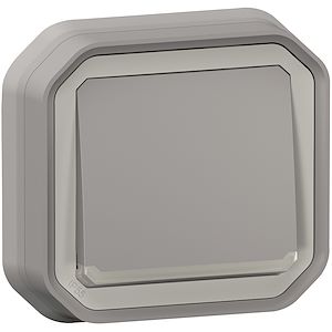 Bouton poussoir à voyant lumineux étanche complet gris IP55