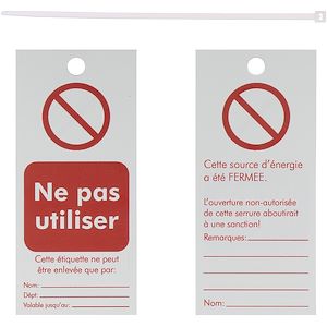 Étiquettes consignation ''Ne pas utiliser'' polyester 50 x 110 mm (x 10)