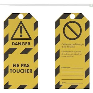Étiquettes consignation ''Danger ne pas toucher'' polyester 50 x 110 mm (x 10)