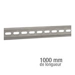 Rail DIN omega en acier 35 x 7,5 mm Longueur 1 m Trous oblongs 15 x 6,1 mm  DRS1000